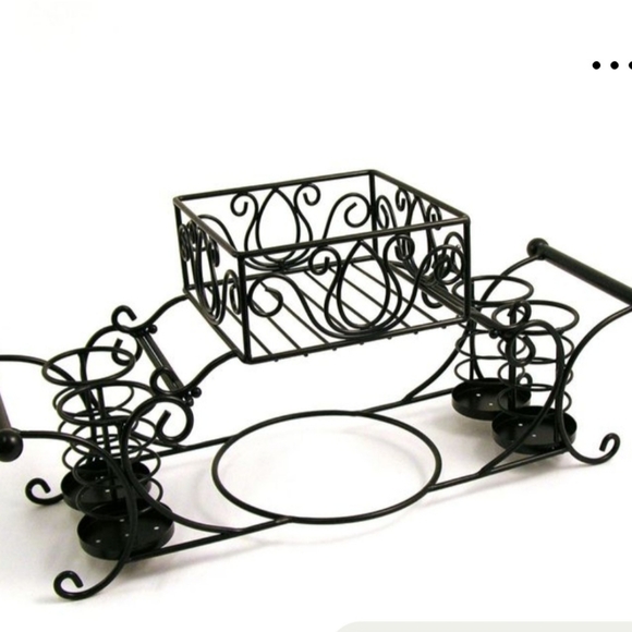 Other - 2 Piece Wrought Iron Buffet Caddy 24x9x11" Black Sam's Club Dishes Napkins